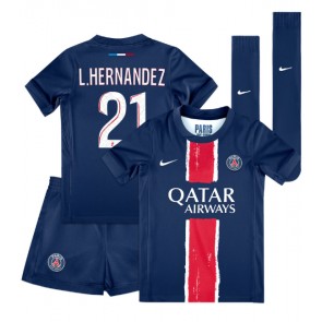 Paris Saint-Germain Lucas Hernandez #21 Dětské Domácí dres komplet 2024-25 Krátký Rukáv (+ trenýrky)